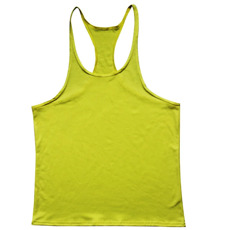 European American Summer New Casual Exercise Workout Training Vest Men's Solid Color plus Size I-Shaped Vest
