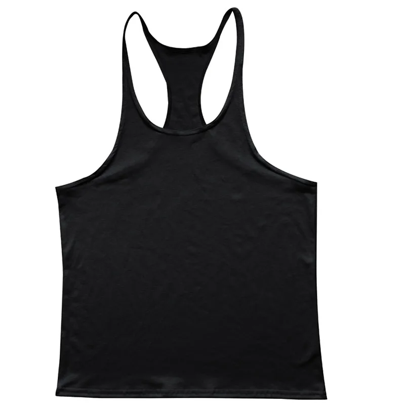 European American Summer New Casual Exercise Workout Training Vest Men's Solid Color plus Size I-Shaped Vest