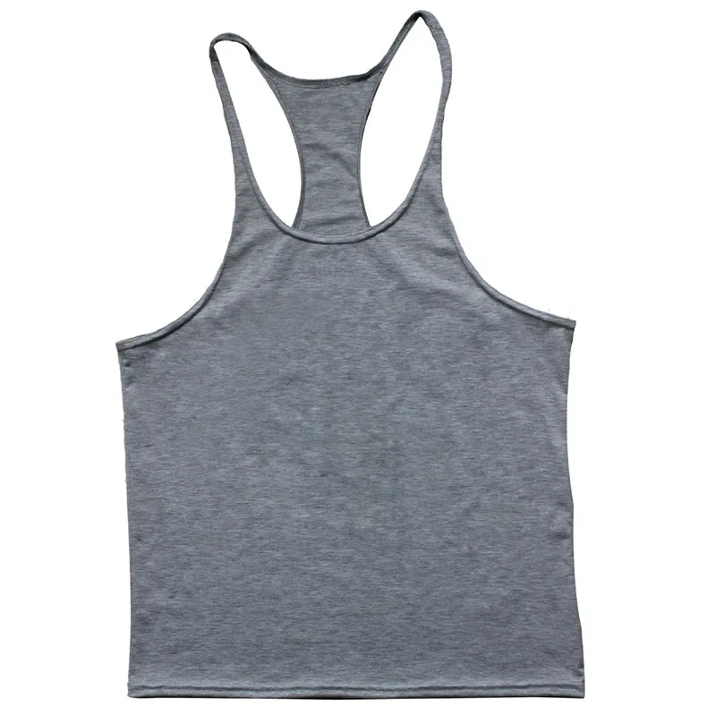 European American Summer New Casual Exercise Workout Training Vest Men's Solid Color plus Size I-Shaped Vest