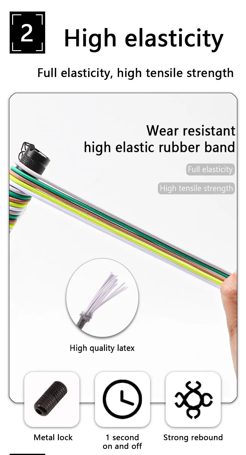 Round Elastic Shoe Laces No Tie Shoelaces Sneakers Shoelace Without Ties Metal Capsules Lock Shoes Accessories for Kids Adult