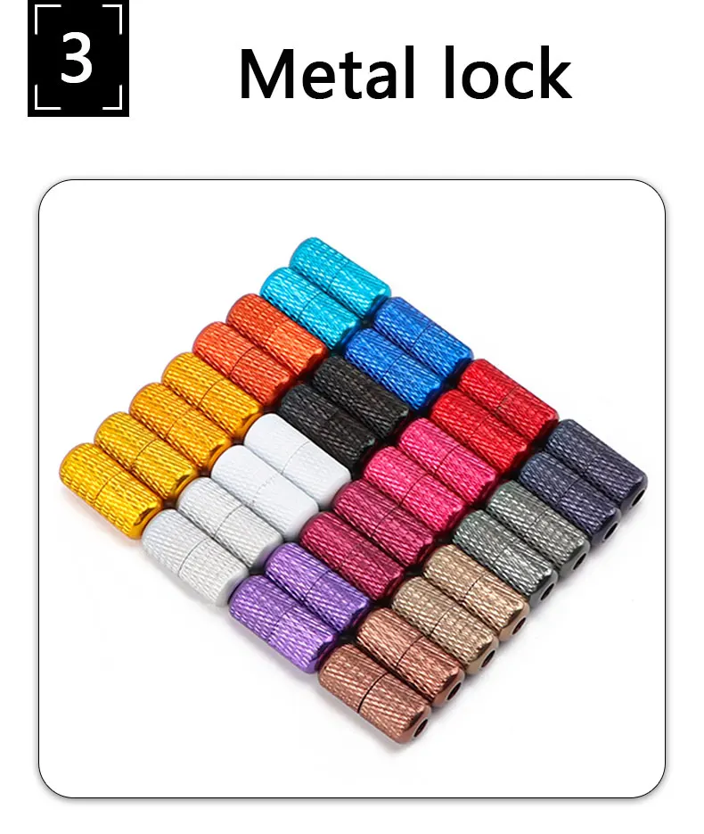 Round Elastic Shoe Laces No Tie Shoelaces Sneakers Shoelace Without Ties Metal Capsules Lock Shoes Accessories for Kids Adult