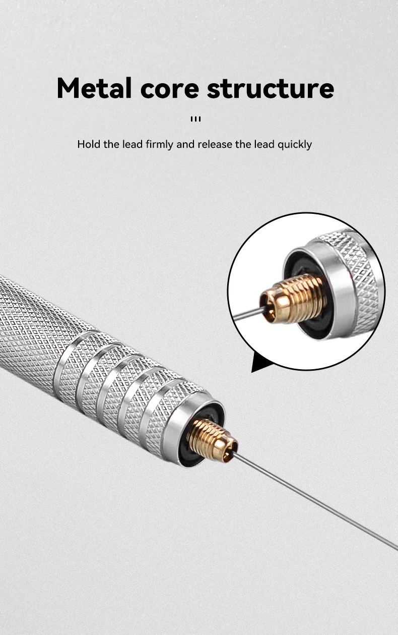 0.3 0.5 0.7 mm Mechanical Pencil Low Center of Gravity Metal Writing Art Drawing Painting Automatic Pencil Office School Supply