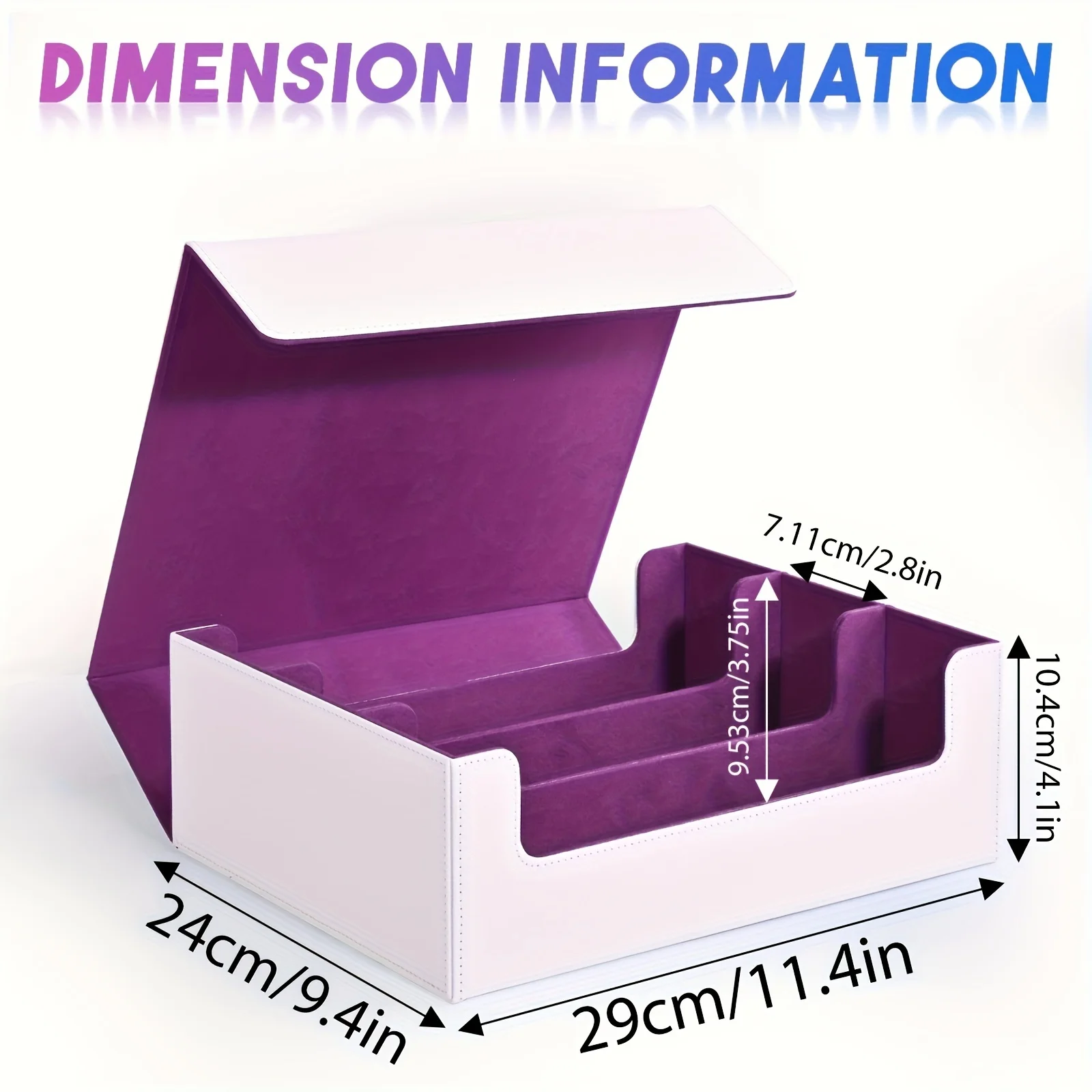 Trading Card Storage Box, Can Hold 1800+ Single Decks, Magnetic Closure PU Leather Card Box, Fits for TCG, Yugioh Cards