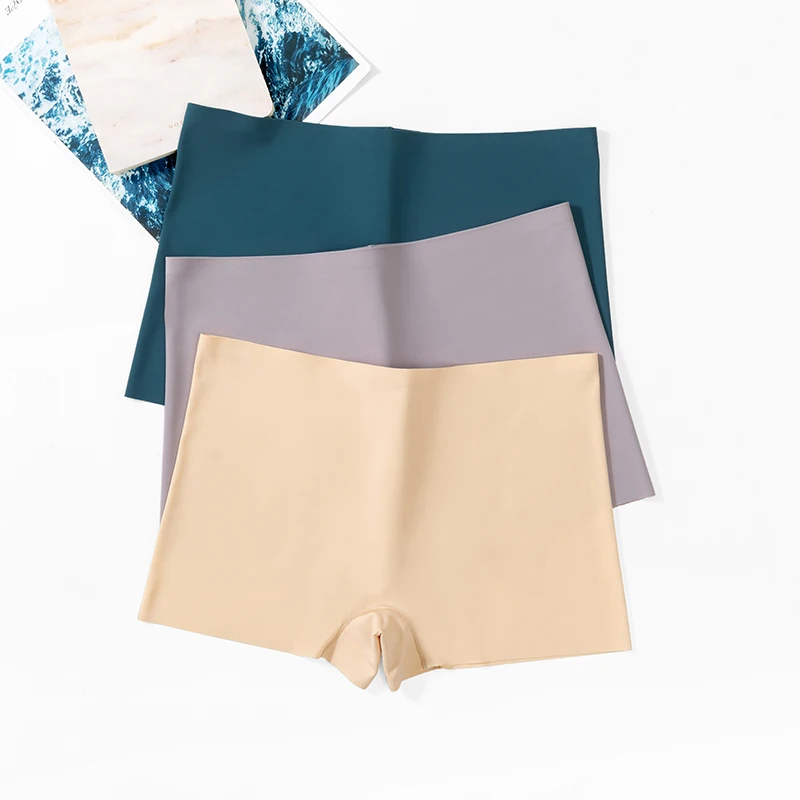 WarmSteps 3PCS/Set Women's Panties Seamless Female Boxers Breathable Silk Satin Underwear Comfort Lingerie Sport Woman Boyshorts
