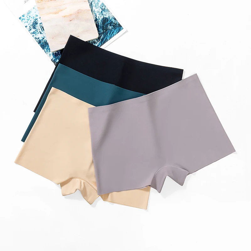 WarmSteps 3PCS/Set Women's Panties Seamless Female Boxers Breathable Silk Satin Underwear Comfort Lingerie Sport Woman Boyshorts