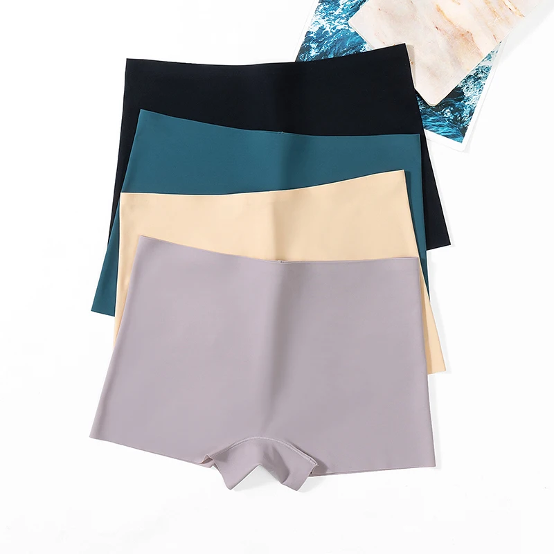 WarmSteps 3PCS/Set Women's Panties Seamless Female Boxers Breathable Silk Satin Underwear Comfort Lingerie Sport Woman Boyshorts
