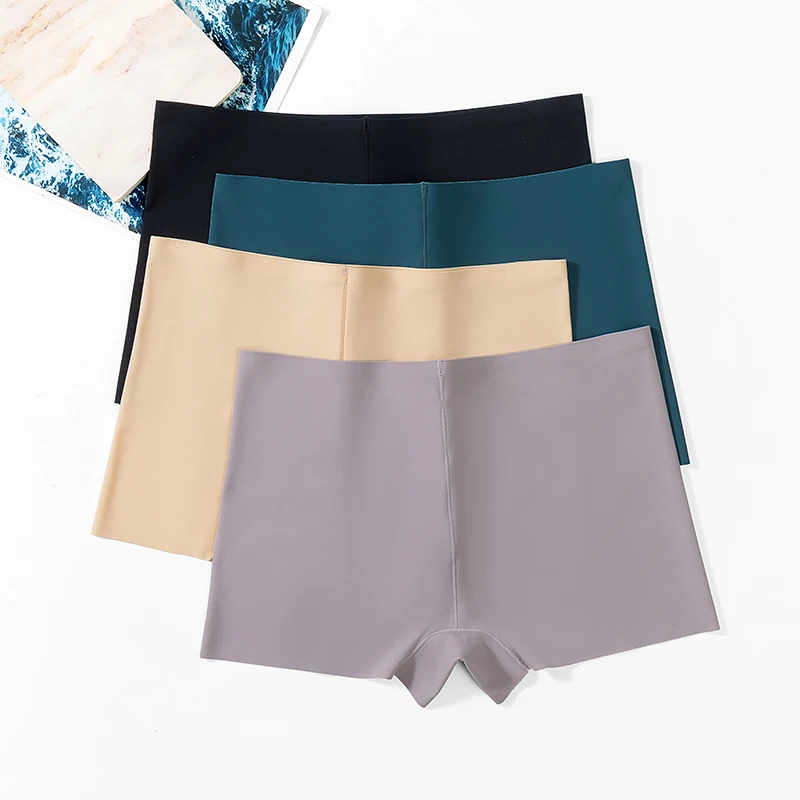 WarmSteps 3PCS/Set Women's Panties Seamless Female Boxers Breathable Silk Satin Underwear Comfort Lingerie Sport Woman Boyshorts