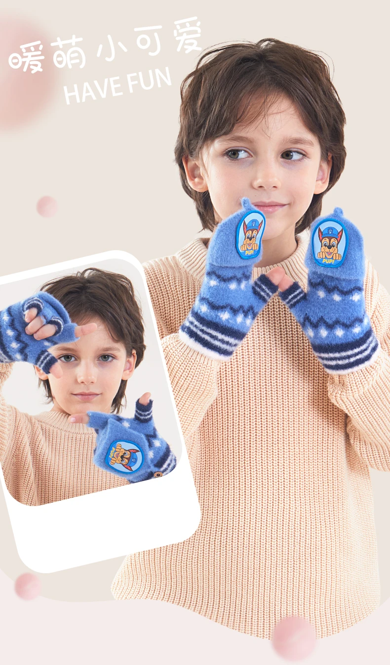 Genuine Paw Patrol Winter KIDS Glove Chase Marshall Skye Everest Rubble Zuma Rocky Ryder Children Mittens Christmas Gift 2-6T