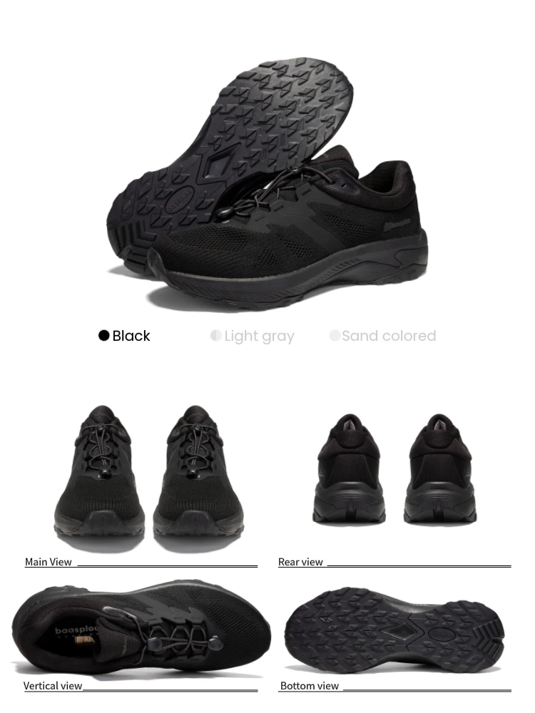 Baasploa Hiking Shoes Men Outdoor Waterproof Camping Resistant Non Slip Sneakers Male Casual Lightweight Lace-Up Walking Shoes