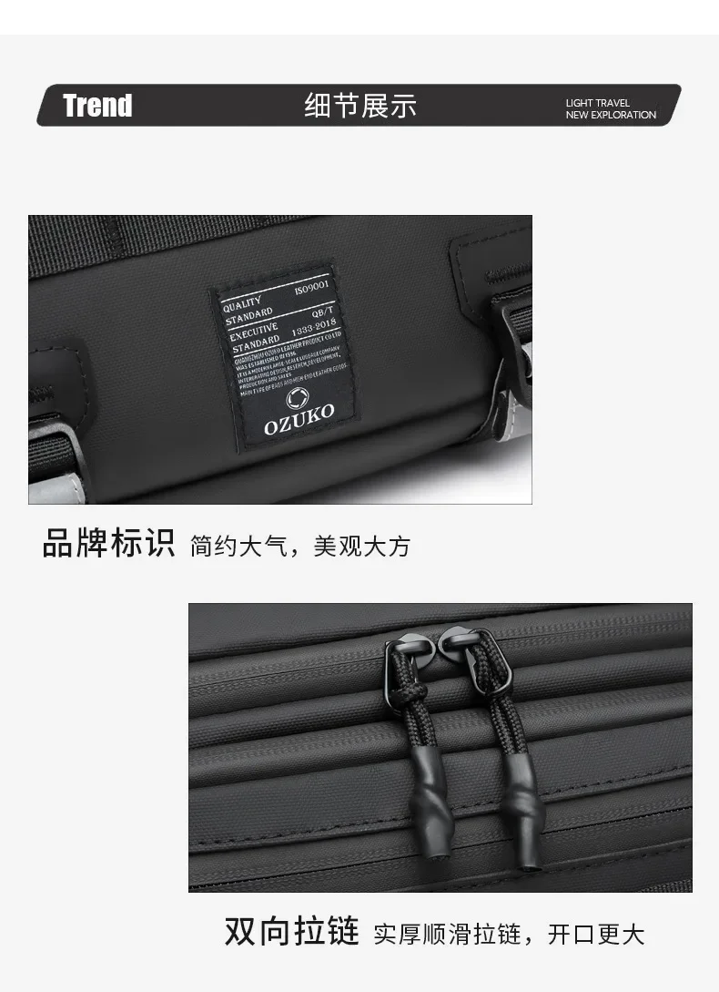 OZUKO Tactical Bag Fanny Pack Outdoor Sports Tactical Multifunction Waterproof Male Chest Bag Mens Crossbody Bags