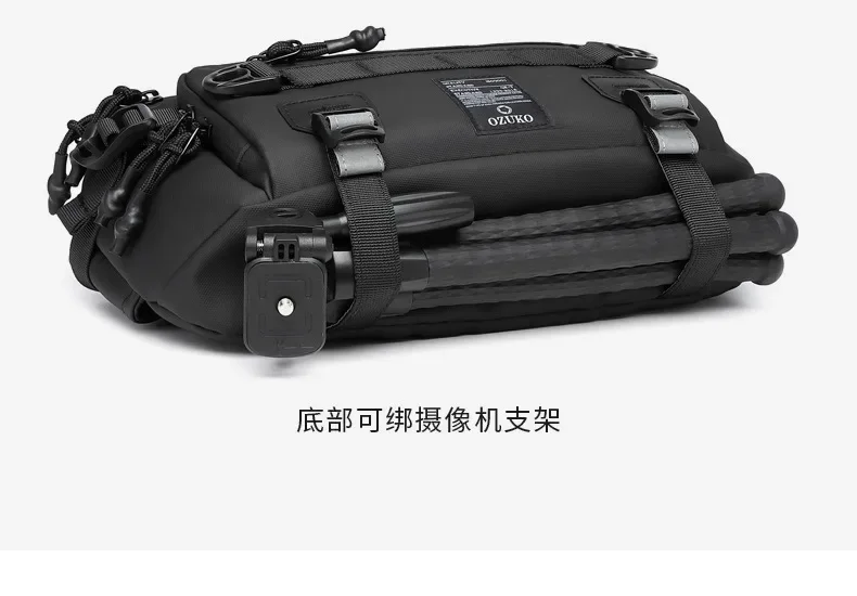 OZUKO Tactical Bag Fanny Pack Outdoor Sports Tactical Multifunction Waterproof Male Chest Bag Mens Crossbody Bags