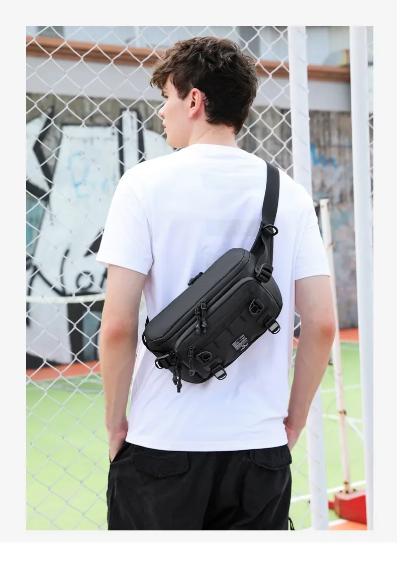 OZUKO Tactical Bag Fanny Pack Outdoor Sports Tactical Multifunction Waterproof Male Chest Bag Mens Crossbody Bags