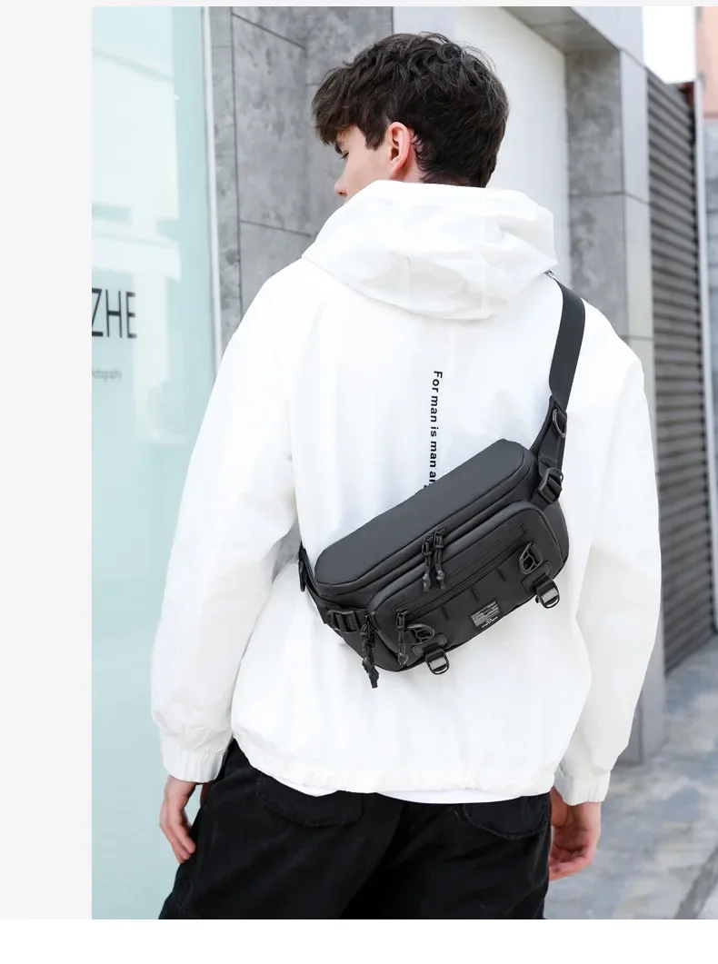 OZUKO Tactical Bag Fanny Pack Outdoor Sports Tactical Multifunction Waterproof Male Chest Bag Mens Crossbody Bags