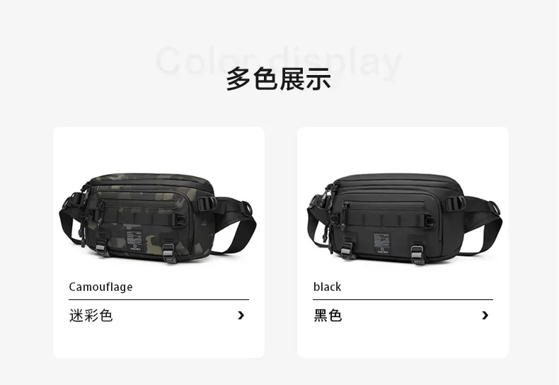 OZUKO Tactical Bag Fanny Pack Outdoor Sports Tactical Multifunction Waterproof Male Chest Bag Mens Crossbody Bags