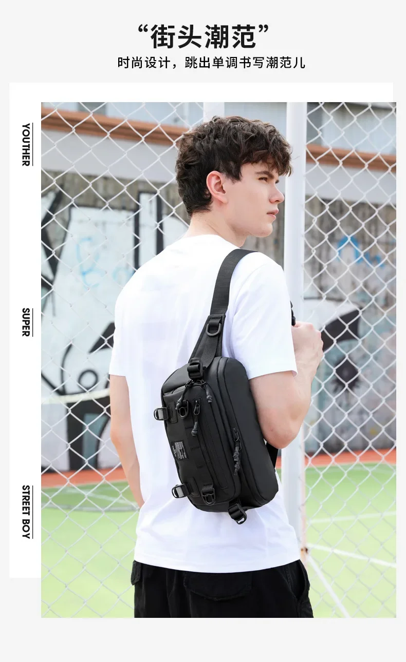 OZUKO Tactical Bag Fanny Pack Outdoor Sports Tactical Multifunction Waterproof Male Chest Bag Mens Crossbody Bags
