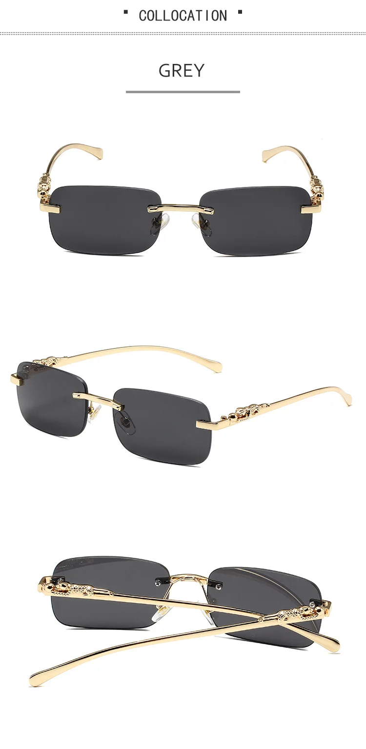 American Luxury Brand Women's Sunglasses Outdoor Leisure Beach Men's Sun Shades Leopard Head Ultra Light Frame Sun Glaases UV400