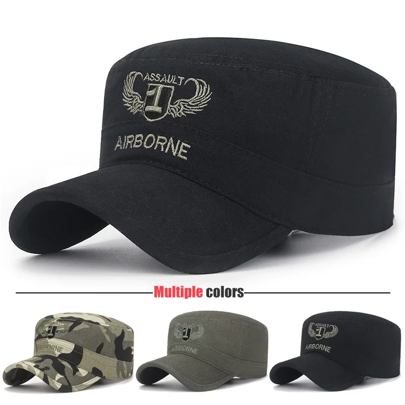 New Spring and Autumn Seasons Outdoor Camouflage Sports Flat Cap Mens and Womens Leisure Sunshade Cotton Embroidered Hat