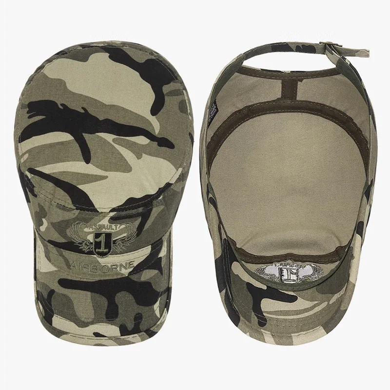 New Spring and Autumn Seasons Outdoor Camouflage Sports Flat Cap Mens and Womens Leisure Sunshade Cotton Embroidered Hat