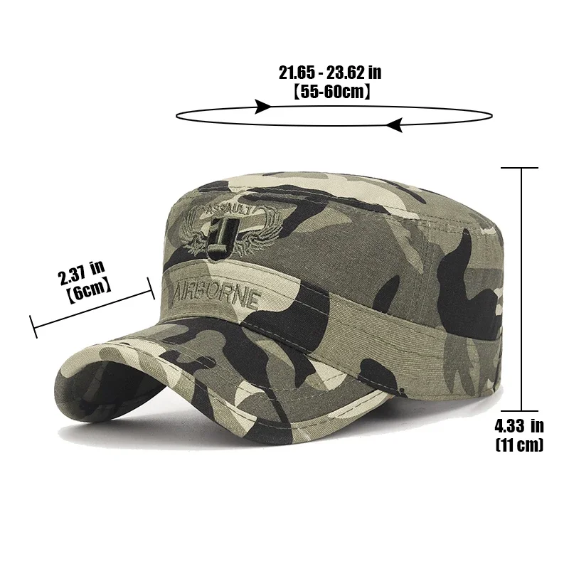 New Spring and Autumn Seasons Outdoor Camouflage Sports Flat Cap Mens and Womens Leisure Sunshade Cotton Embroidered Hat