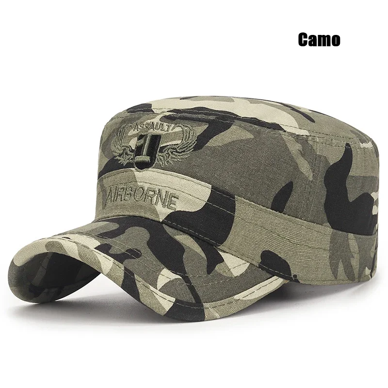New Spring and Autumn Seasons Outdoor Camouflage Sports Flat Cap Mens and Womens Leisure Sunshade Cotton Embroidered Hat