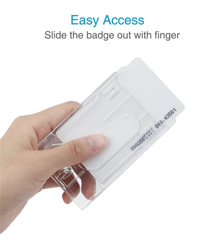 Credential Holder Hard Plastic Identification Card Holder Transparent Hanging Card Holder With Lanyards Credentials Stationery