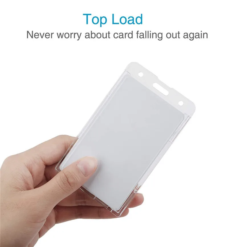 Credential Holder Hard Plastic Identification Card Holder Transparent Hanging Card Holder With Lanyards Credentials Stationery