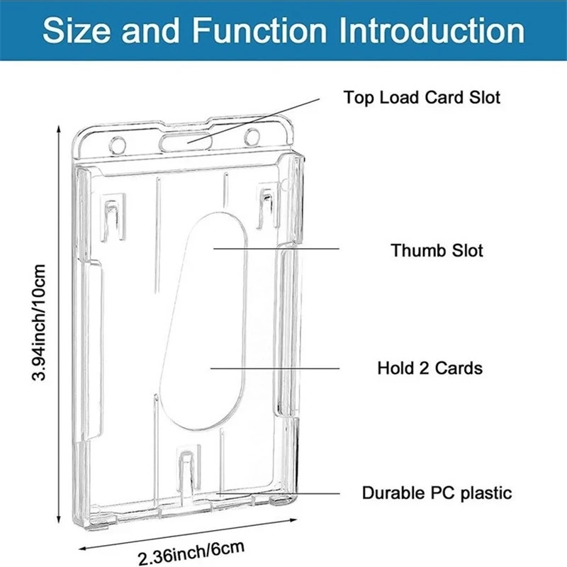 Credential Holder Hard Plastic Identification Card Holder Transparent Hanging Card Holder With Lanyards Credentials Stationery