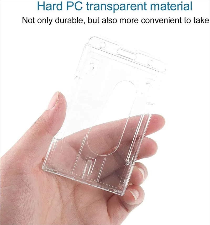 Credential Holder Hard Plastic Identification Card Holder Transparent Hanging Card Holder With Lanyards Credentials Stationery