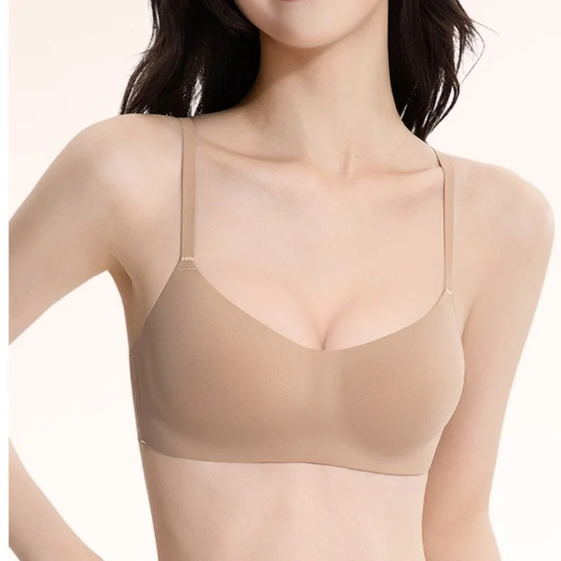 2Pcs/Set Non-wire Bras Women's Seamless U-Neck Fixed Cup Bra Small Breast Sexy Lingerie Everyday Comfort Bralette Intimates