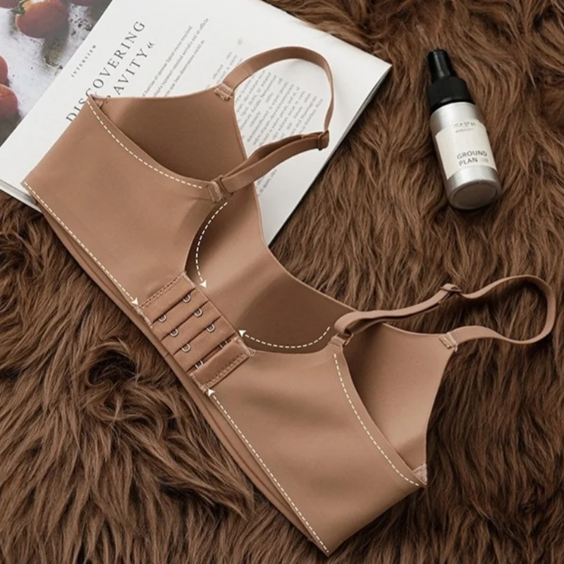 2Pcs/Set Non-wire Bras Women's Seamless U-Neck Fixed Cup Bra Small Breast Sexy Lingerie Everyday Comfort Bralette Intimates