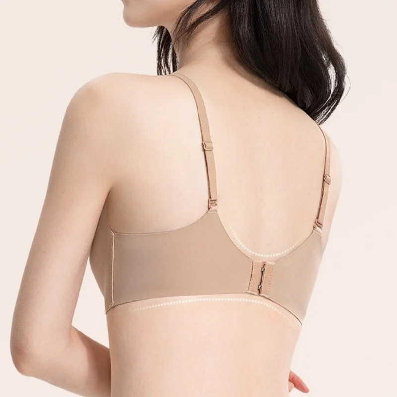 2Pcs/Set Non-wire Bras Women's Seamless U-Neck Fixed Cup Bra Small Breast Sexy Lingerie Everyday Comfort Bralette Intimates