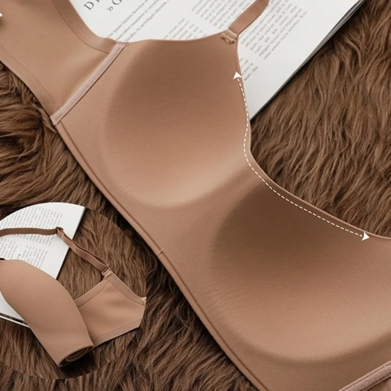 2Pcs/Set Non-wire Bras Women's Seamless U-Neck Fixed Cup Bra Small Breast Sexy Lingerie Everyday Comfort Bralette Intimates