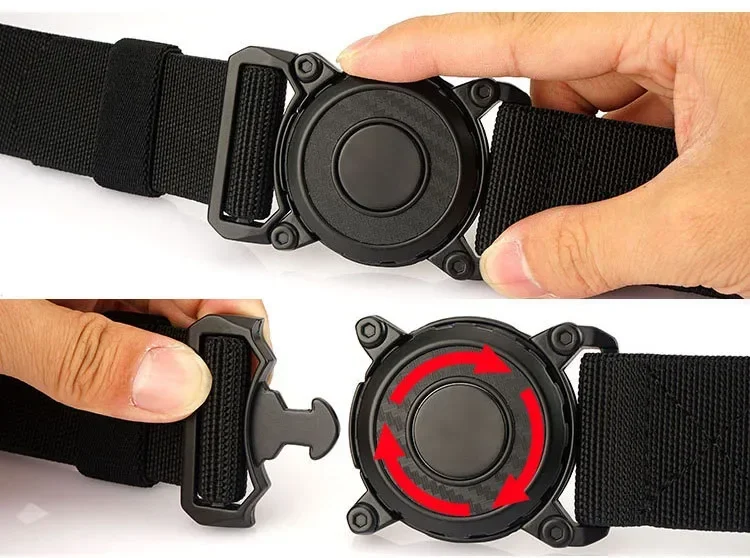 Rotary Quick Release Alloy Buckle Belts for Men Wear-resistant Nylon Tactical Belt Multifunctional Outdoor Belt Hunting