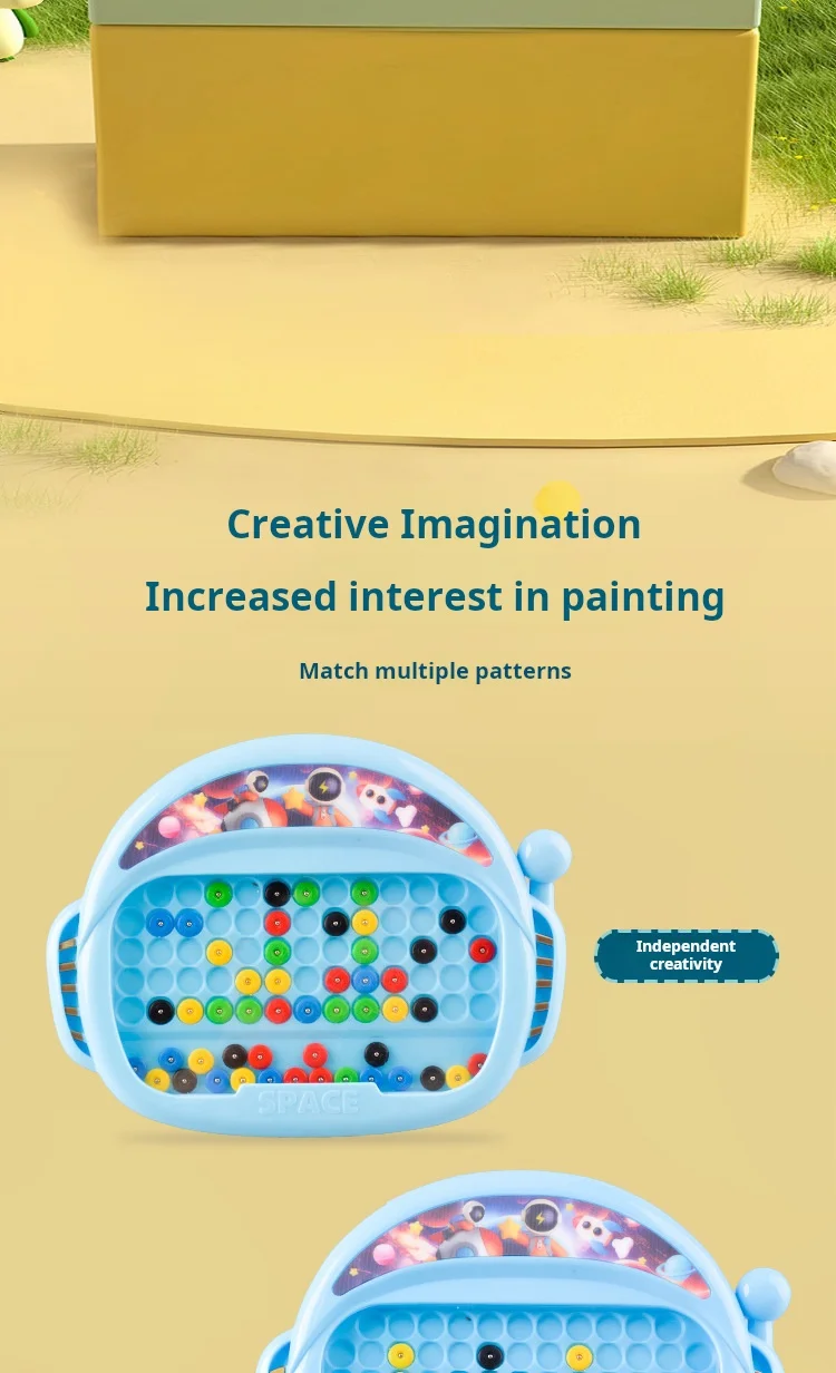 1 PCS Children's Magnetic Doodle Board with Pen & Beads Drawing Toy for 3-8 Years Kids Educational Boy Girl Montessori Gift