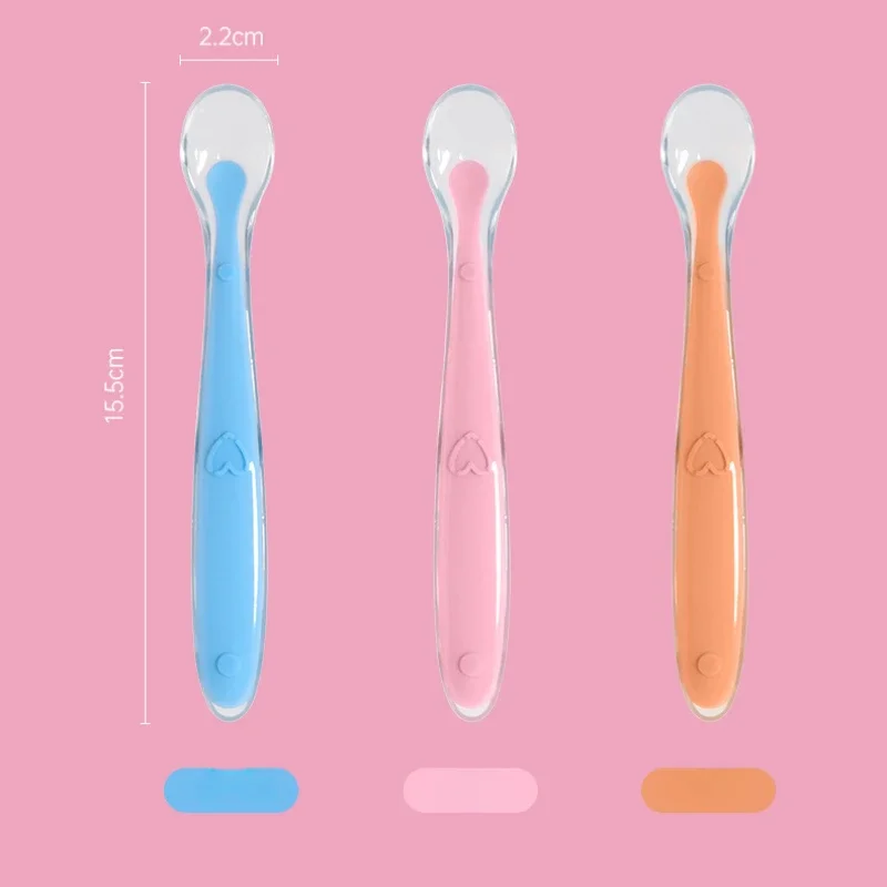 BPA Free Baby Silicone Spoons First Stage Infant Soft Spoons Baby Training Feeding Spoon Toddler Complementary Food Spoon