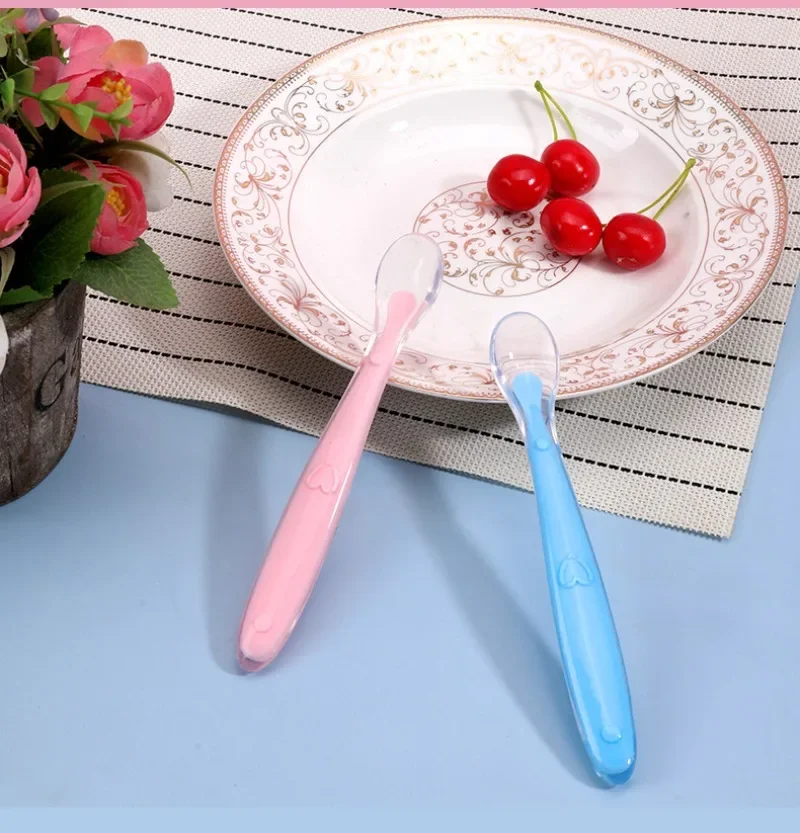 BPA Free Baby Silicone Spoons First Stage Infant Soft Spoons Baby Training Feeding Spoon Toddler Complementary Food Spoon