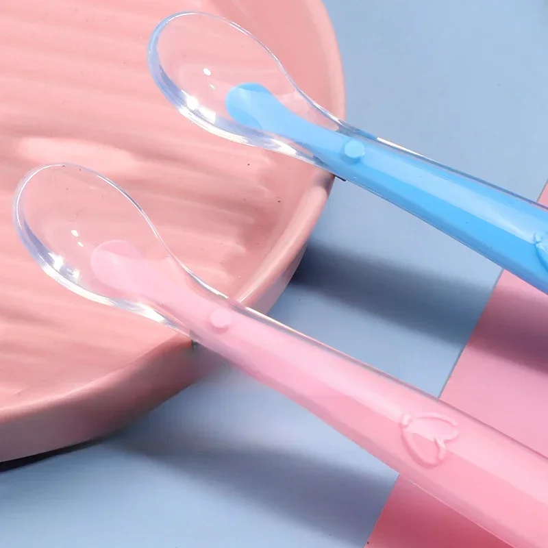 BPA Free Baby Silicone Spoons First Stage Infant Soft Spoons Baby Training Feeding Spoon Toddler Complementary Food Spoon