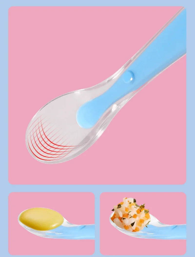 BPA Free Baby Silicone Spoons First Stage Infant Soft Spoons Baby Training Feeding Spoon Toddler Complementary Food Spoon