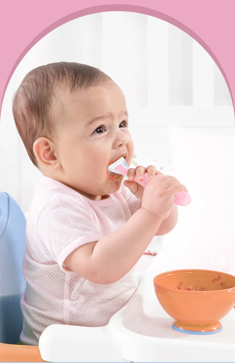 BPA Free Baby Silicone Spoons First Stage Infant Soft Spoons Baby Training Feeding Spoon Toddler Complementary Food Spoon