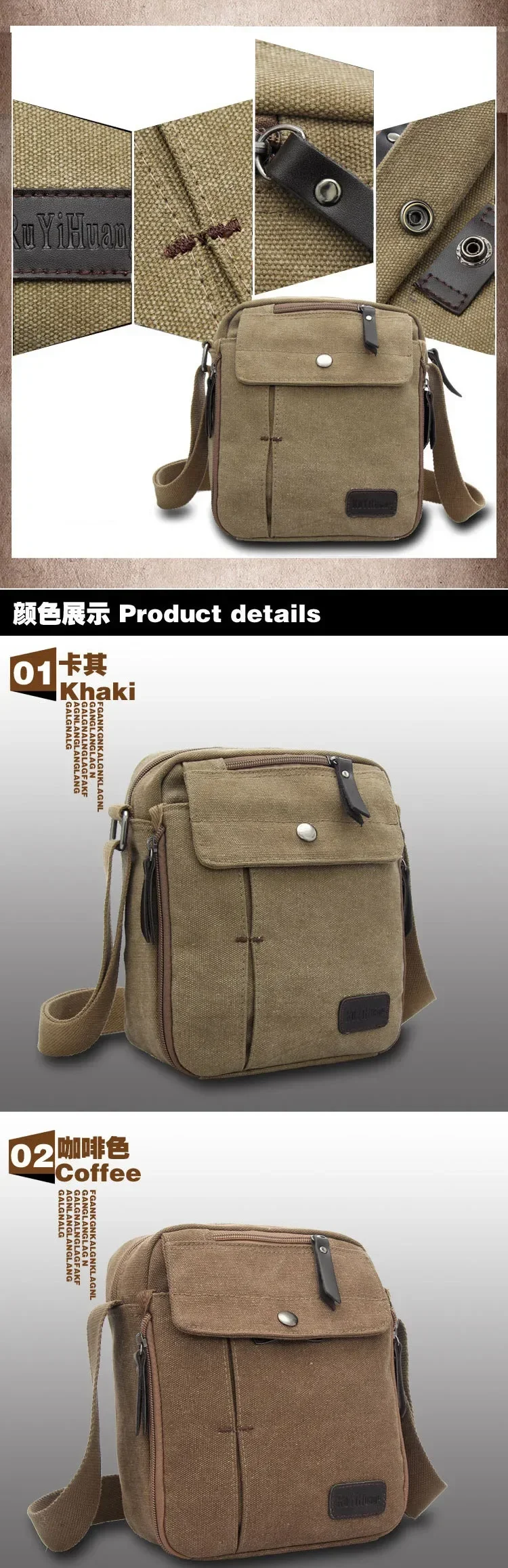 2026 Men's Bags Canvas Bag Fashion Men Messenger Bags High Quality Brand Bolsa Feminina Shoulder Bags Shoulder Strap Handbags