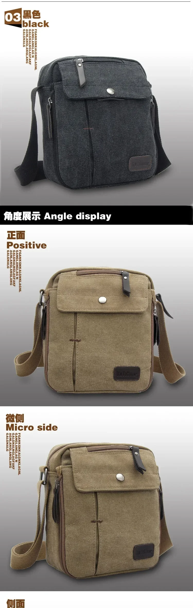2026 Men's Bags Canvas Bag Fashion Men Messenger Bags High Quality Brand Bolsa Feminina Shoulder Bags Shoulder Strap Handbags