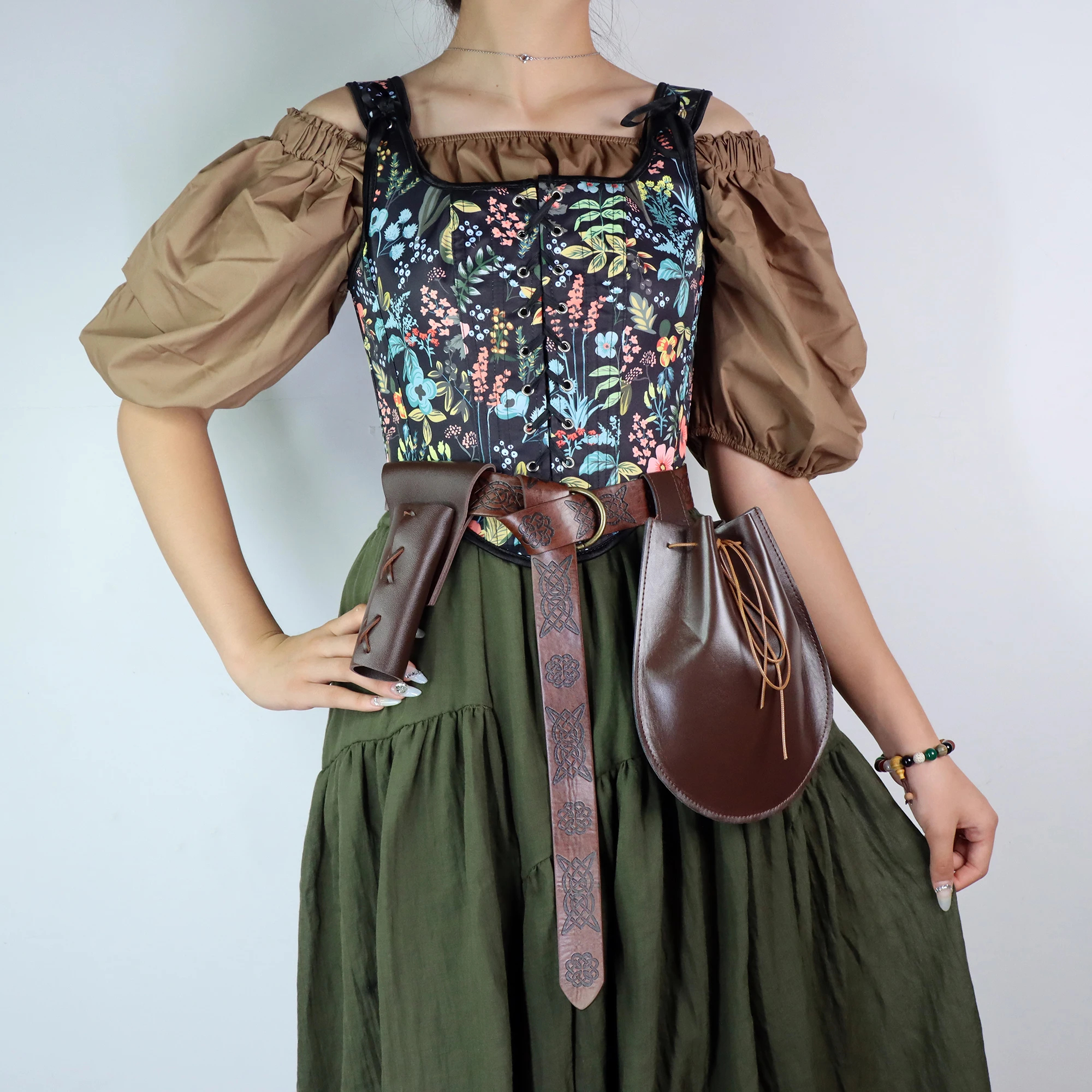 3 Pack Medieval Female Warrior Style Renaissance Sword Sheath Vintage Waist Bag Viking Fanny Pack Halloween Cosplay Decoration