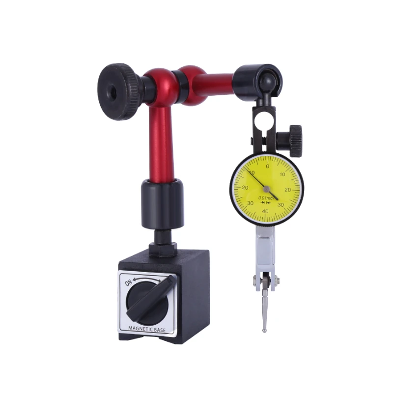 Dial Indicator Set 0.01mm Resolution Precision Test Indicator With Universal Flexible Magnetic Base Stand Holder For Calibration