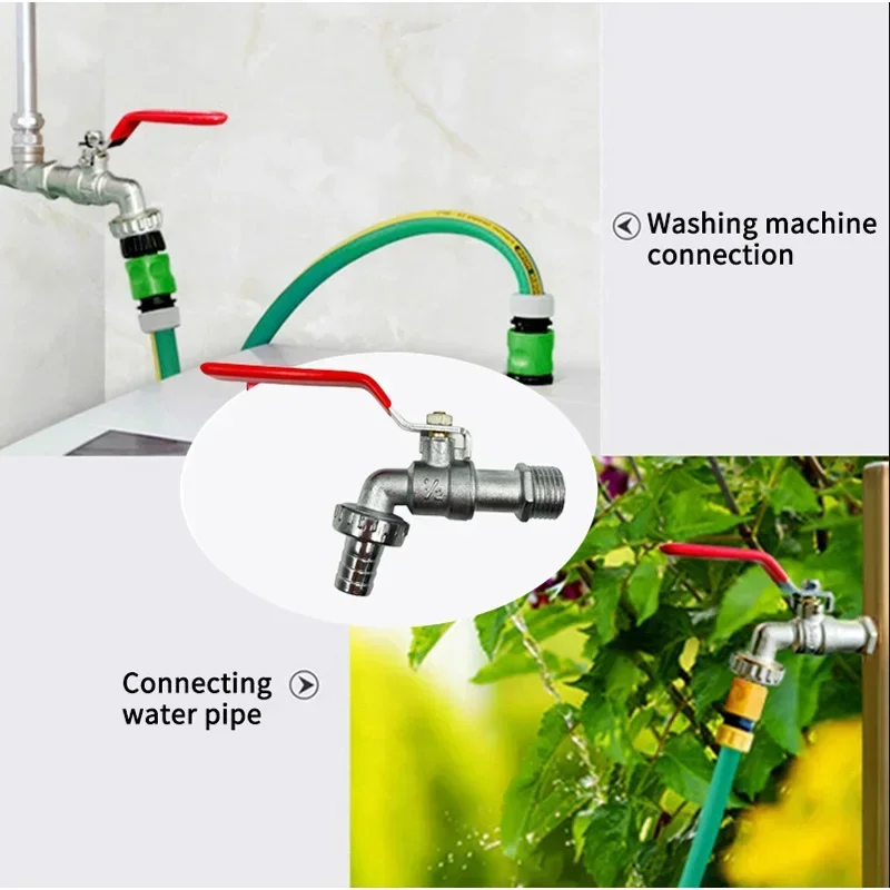 1/2inch Garden Irrigation Brass Faucet IBC Tank Water Tap Single Outlet Valve Replacement Antifreeze Outdoor Balcony Accessories