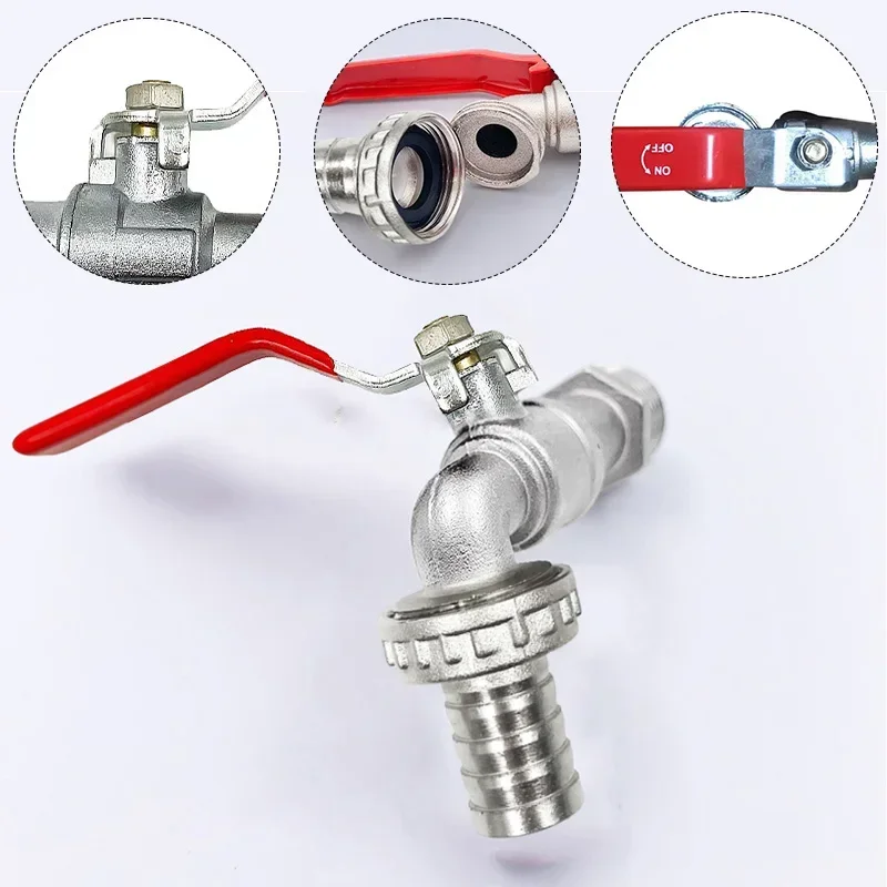 1/2inch Garden Irrigation Brass Faucet IBC Tank Water Tap Single Outlet Valve Replacement Antifreeze Outdoor Balcony Accessories