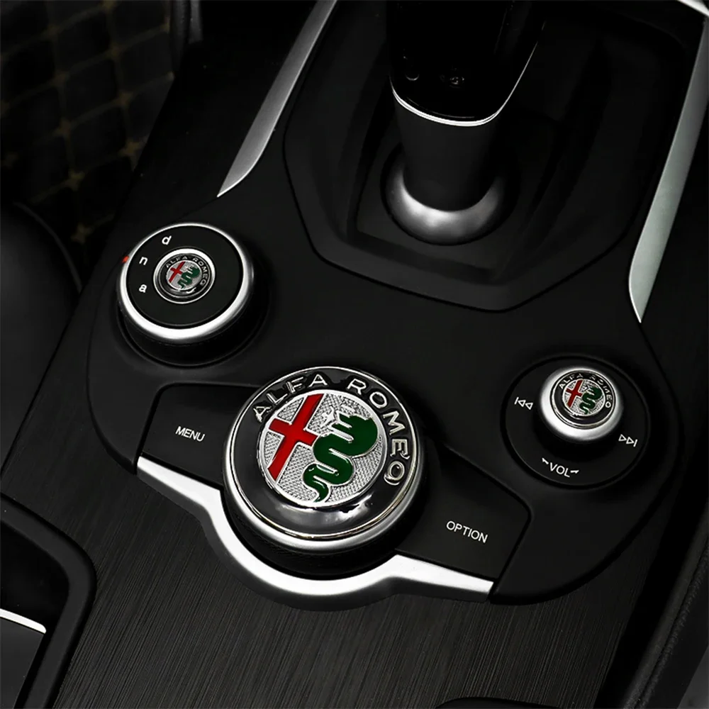 1Pcs for Alfa Romeo Quadrifoglio Wheel Center Stickers | 40/50/56/60mm Hub Caps | Giulia Steering Wheel Decor Badge