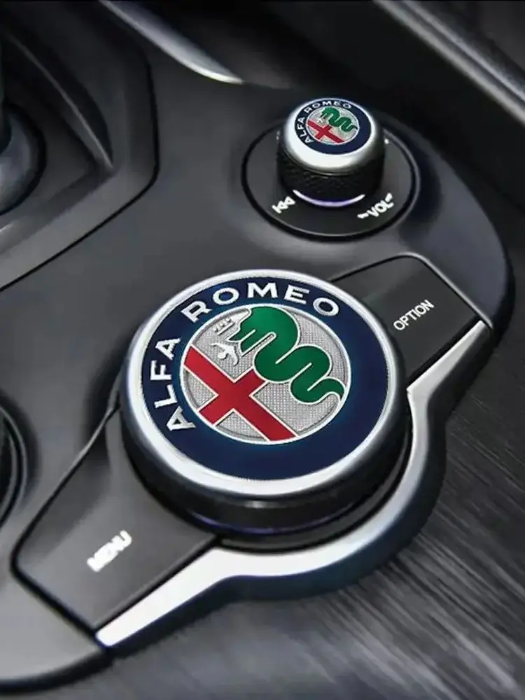 1Pcs for Alfa Romeo Quadrifoglio Wheel Center Stickers | 40/50/56/60mm Hub Caps | Giulia Steering Wheel Decor Badge