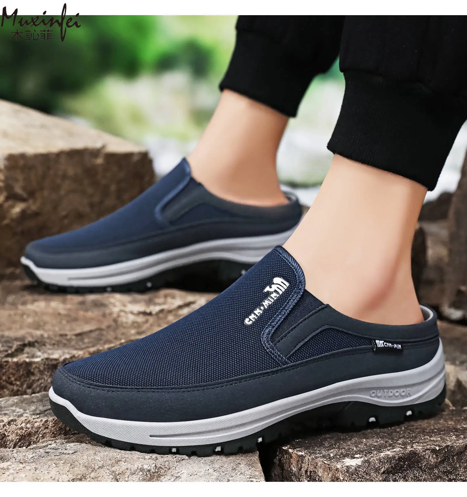 Men's Shoes 2026 Spring New Versatile Casual Half Top Single Shoes Comfortable, Breathable, Odorous Foot Size 39-47
