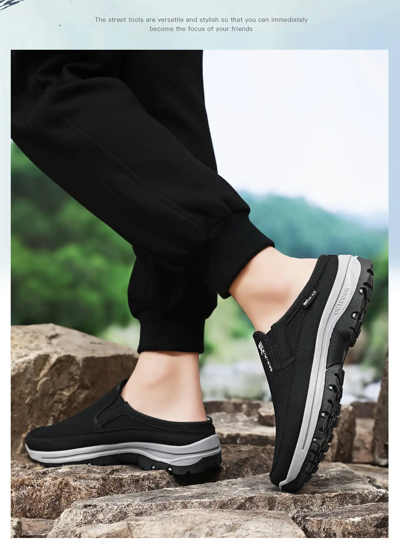 Men's Shoes 2026 Spring New Versatile Casual Half Top Single Shoes Comfortable, Breathable, Odorous Foot Size 39-47