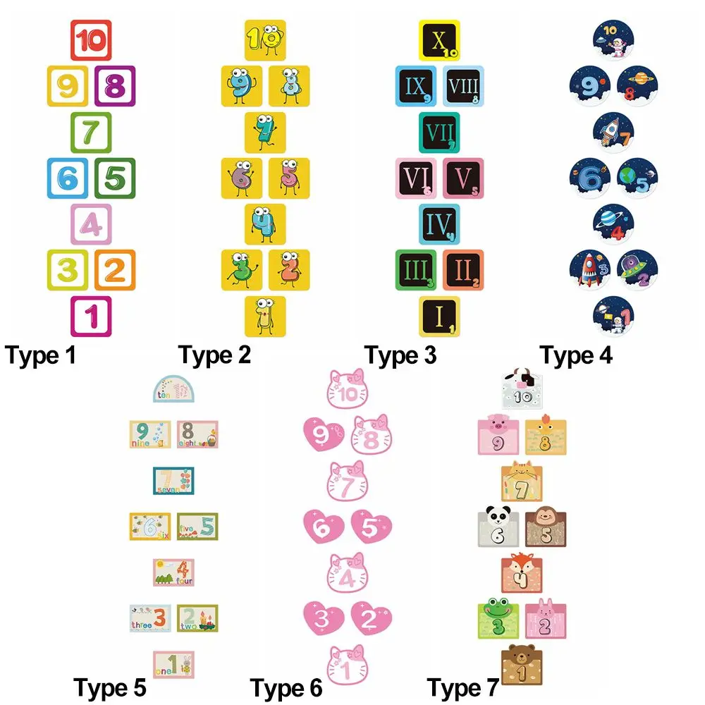 Home Nursery Kindergarten Decoration Number Grids Hopscotch Game Floor Stickers Parent-child Gift